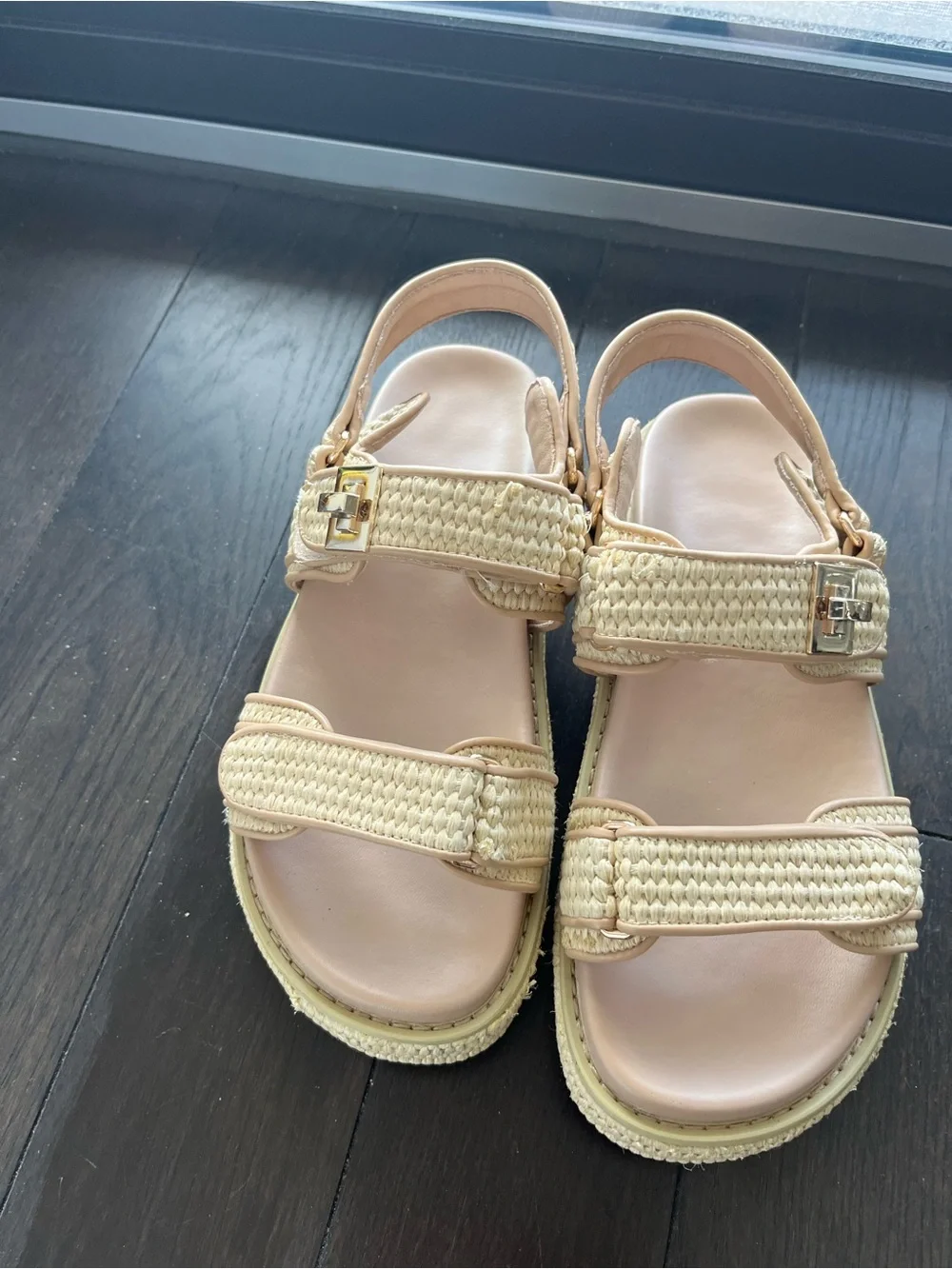 Woven Strap Neutral Platform Sandals - Women